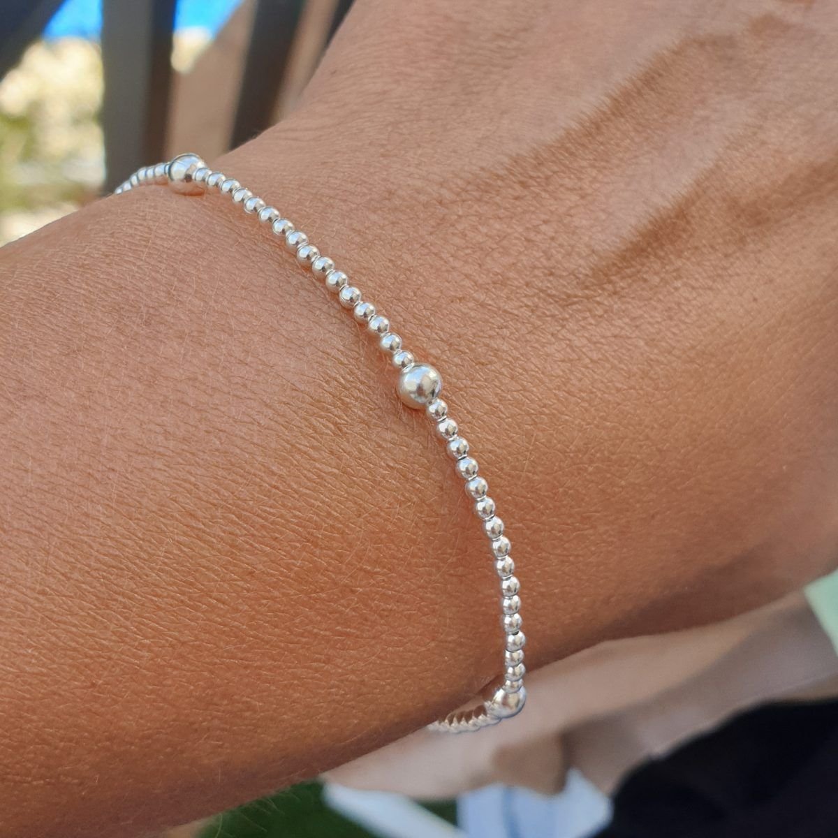 venta de pulsera de bolas de plata