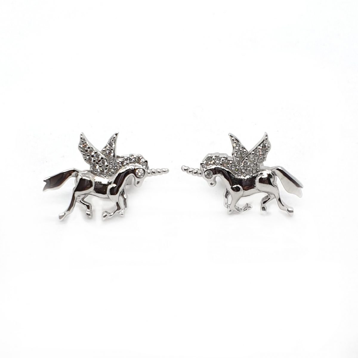 venta de pendientes de unicornio de plata