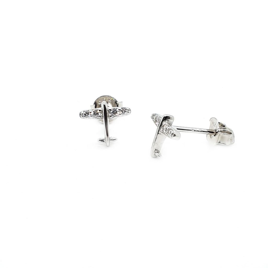 Sale of Airplane Shaped Earring in Silver