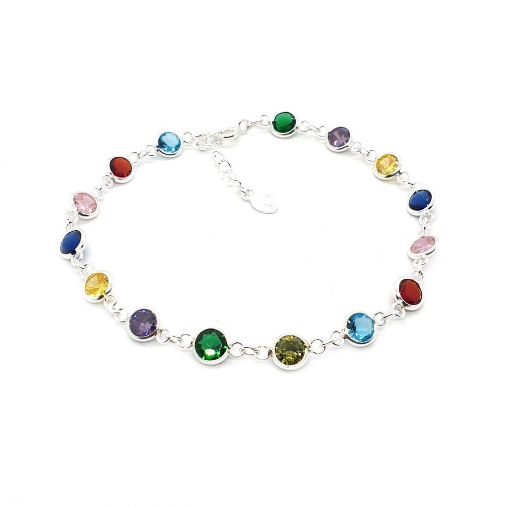 Bracciale in vendita con pietre di diversi colori di argento sterling 925