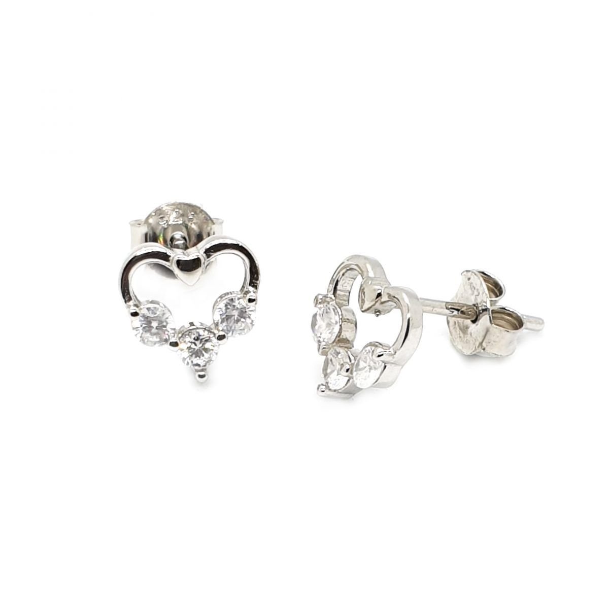 Sterling Silver Heart-Shaped Earrings for Sale