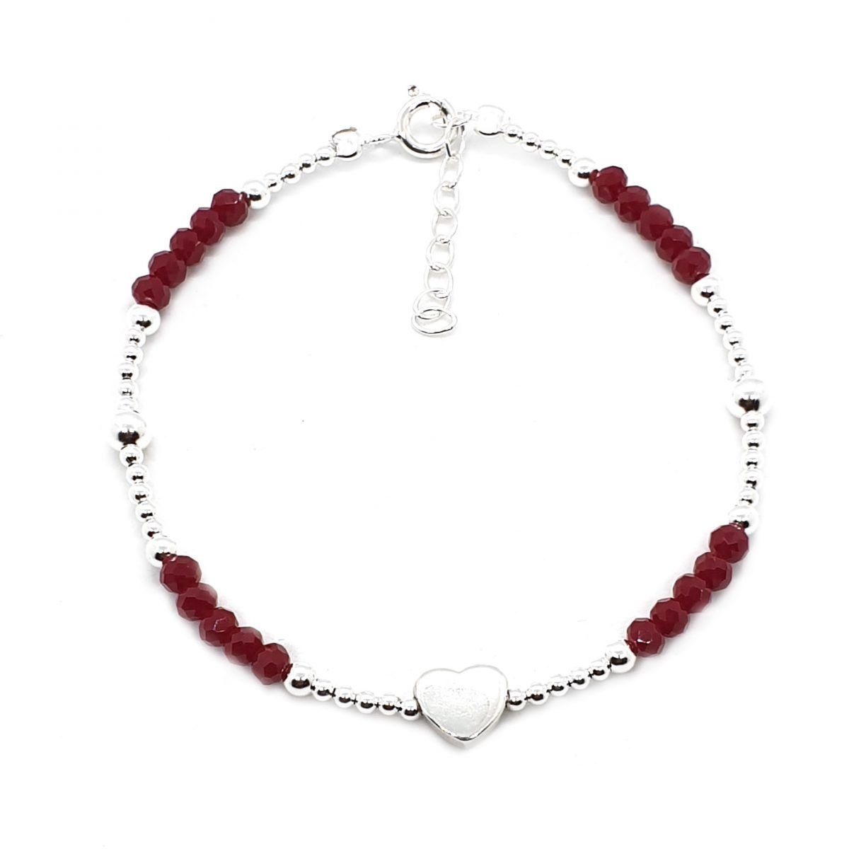 Bracelet Coeur Pierre Rouge