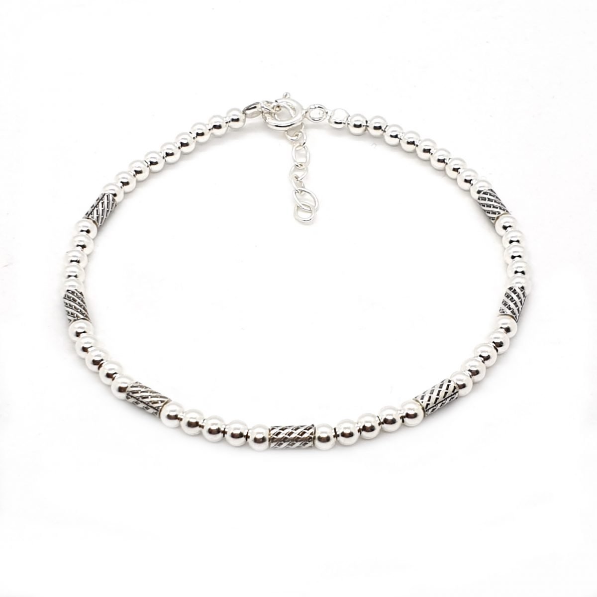 venta de pulsera bolitas luna tipo balinesa de plata de ley 925