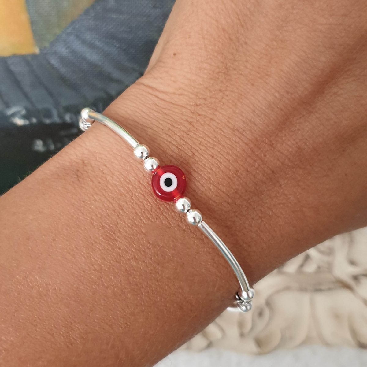 venta de pulsera ojo rojo plata de ley 925