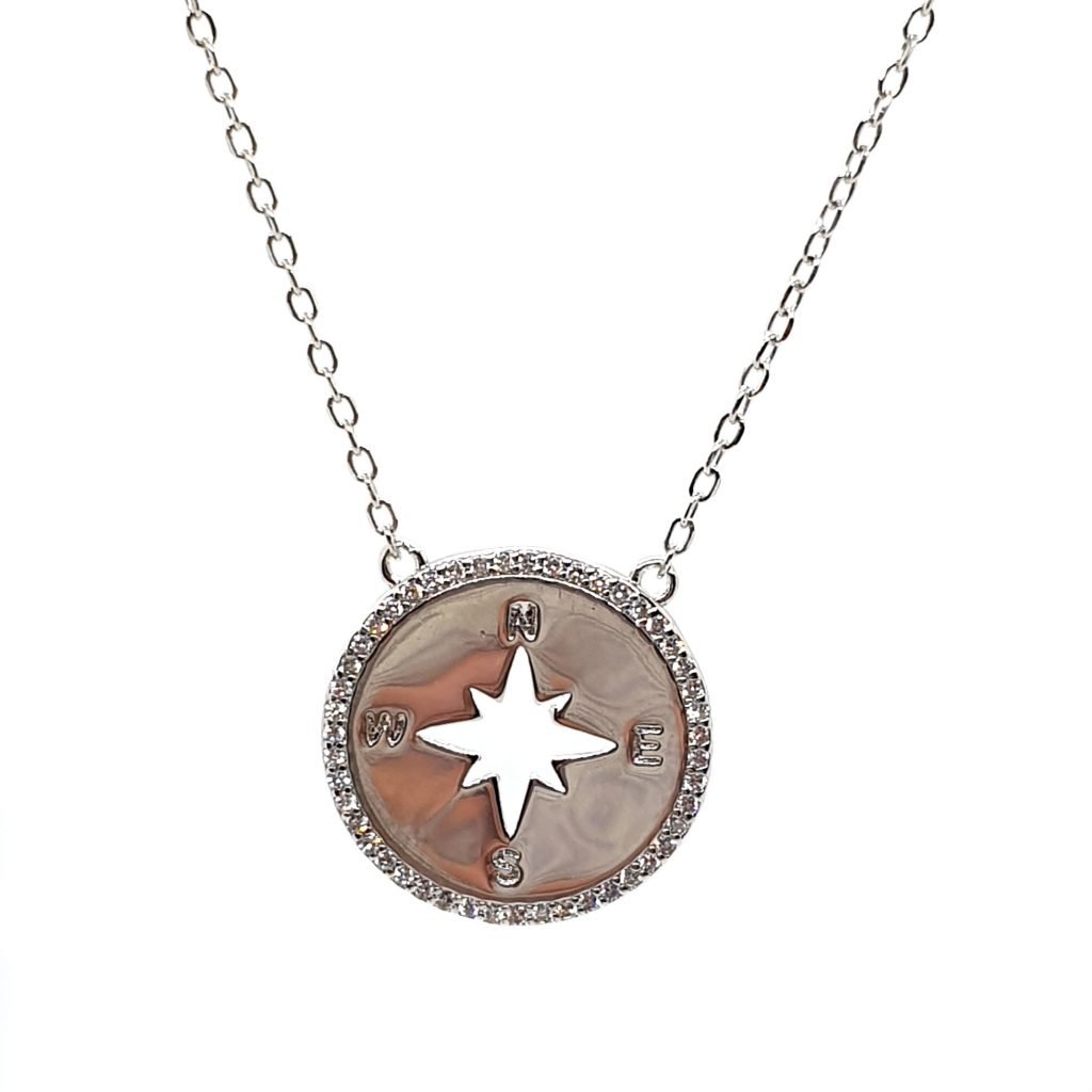 Sale Pink Star Four Winds Necklace in 925 Sterling Silver