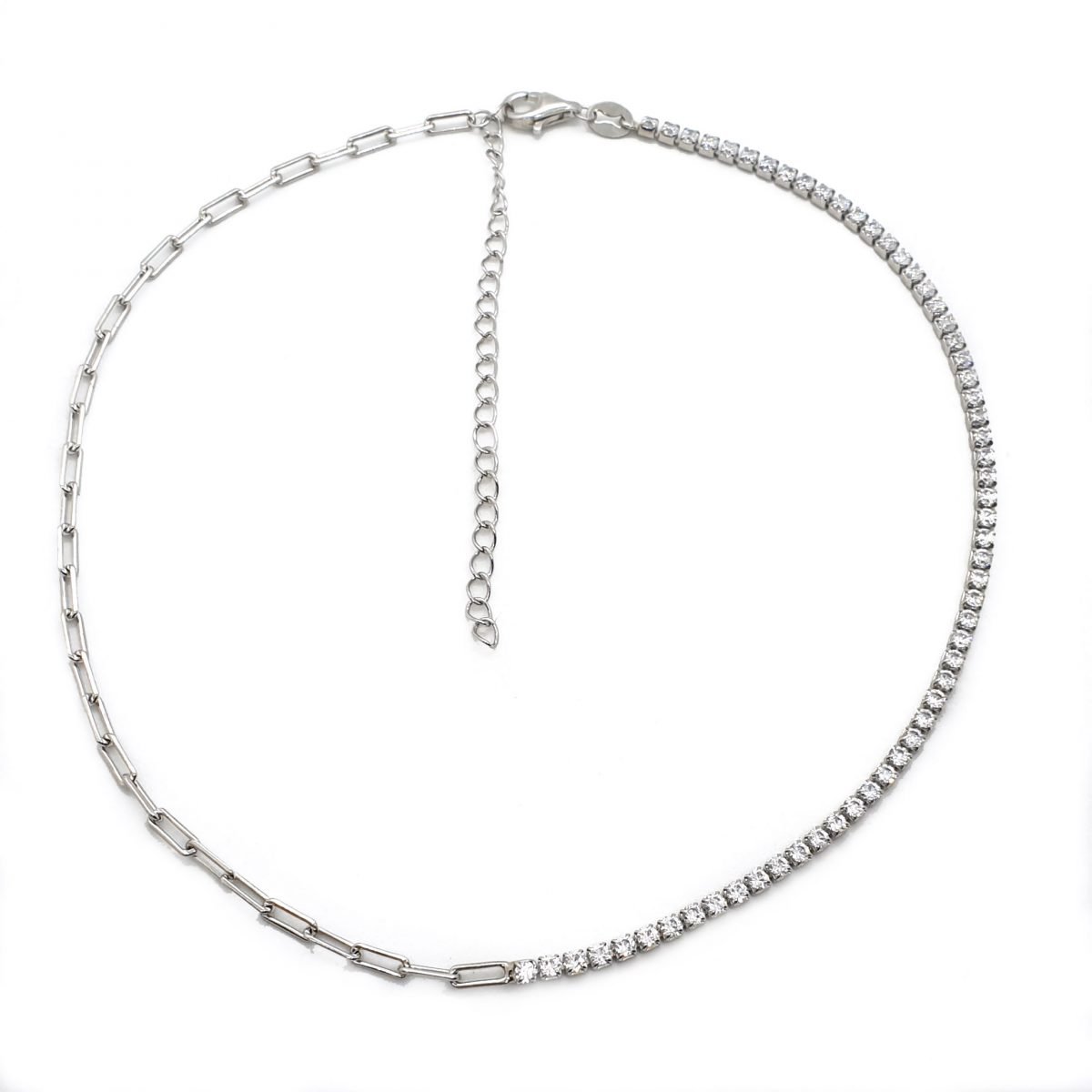 Sale Choke Zirconia Choker made of 925 sterling silver, its length of 30 + 7 cm.