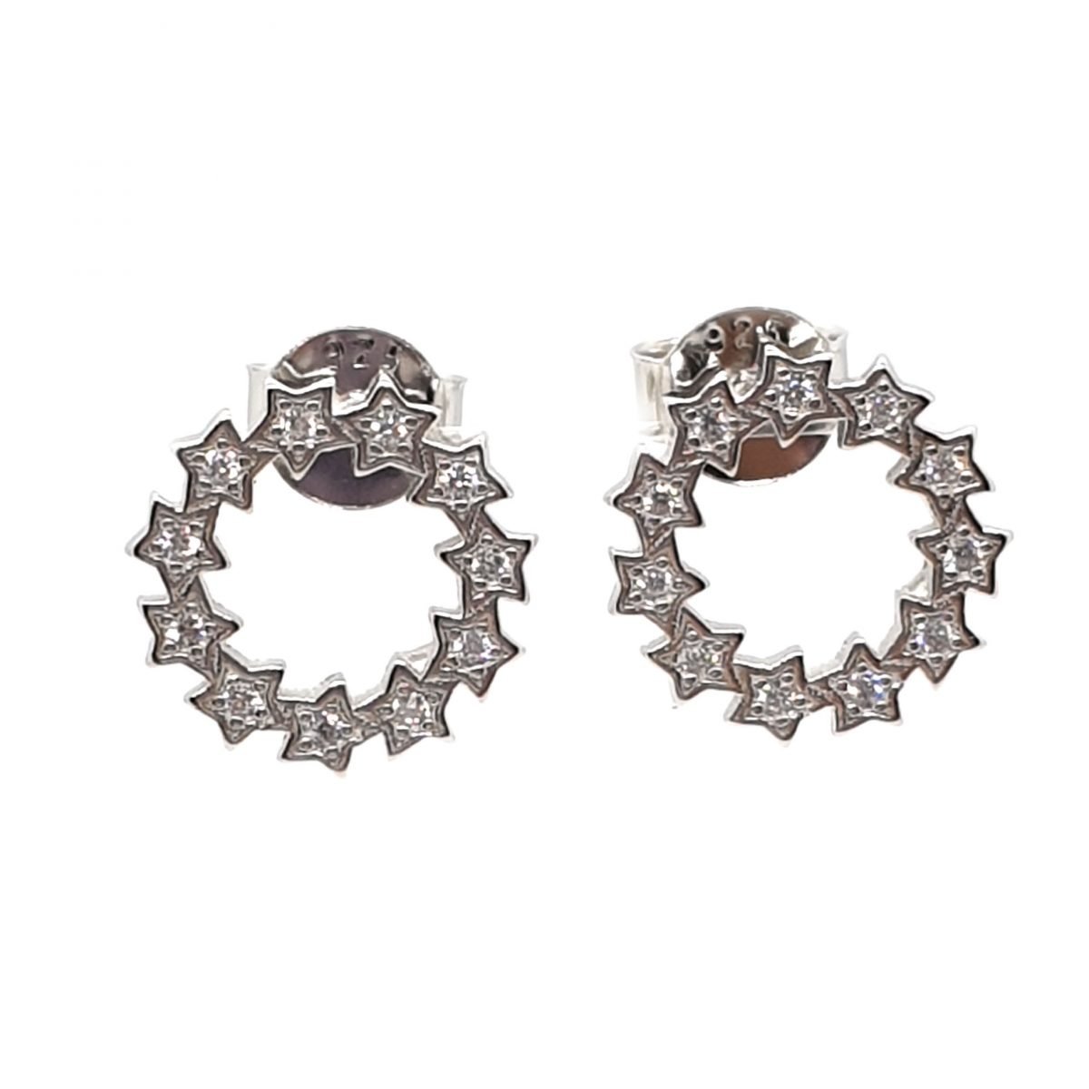 venta de pendientes karma estrellitas circonita de plata de ley 925