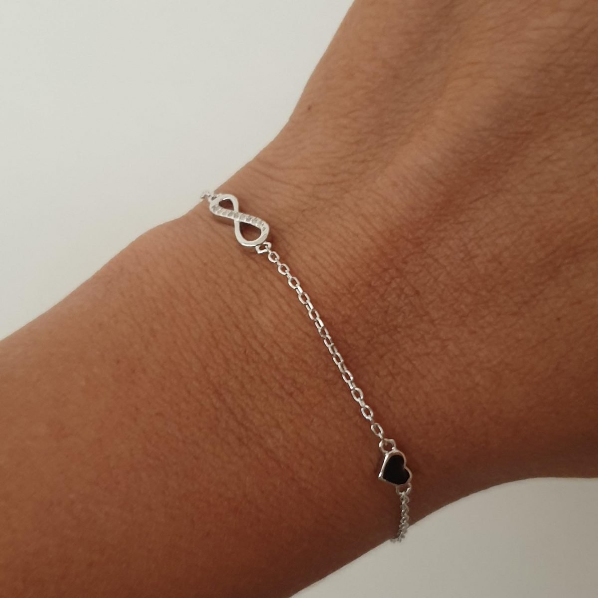 venta pulsera infinito corazón esmalte moda de plata de ley 925