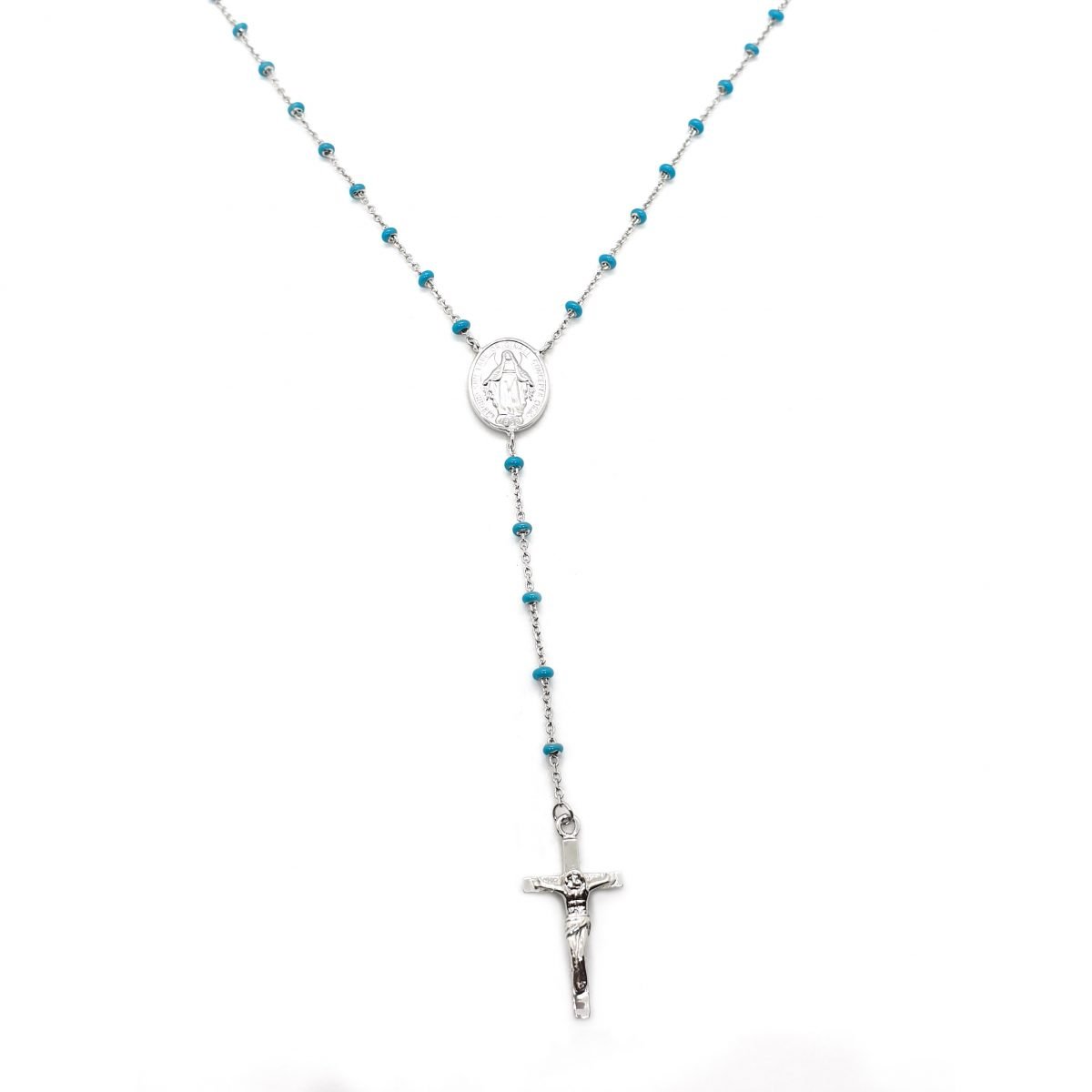 Sale of blue enamel rosaries 925 sterling silver