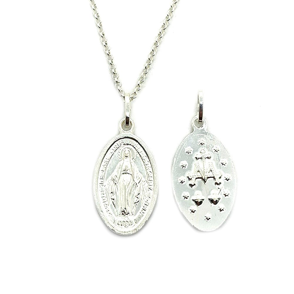 925 Sterling Silver Miraculous Virgin Medal Pendant for Sale