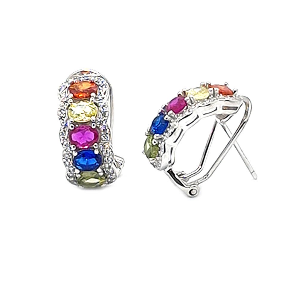 Omega Night Shine Earring for Sale in 925 Sterling Silver with Colored Stones