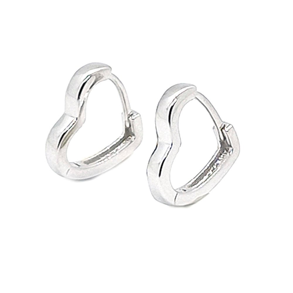 Sale of 925 Sterling Silver Heart Hoop Love Earring Size 12 mm