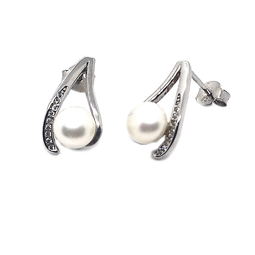 925 Sterling Silver Pearl Teardrop Earring for Sale