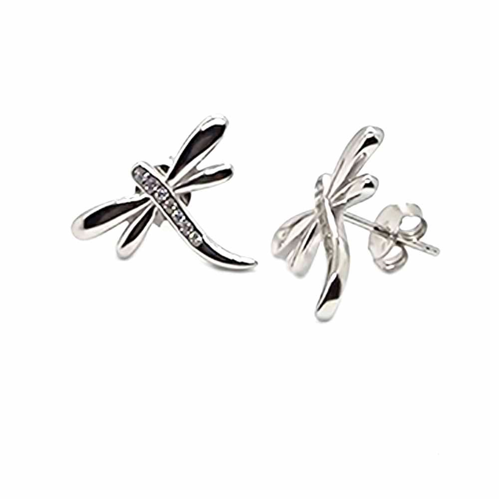 925 Sterling Silver Radiant Libellula Orecchino in vendita