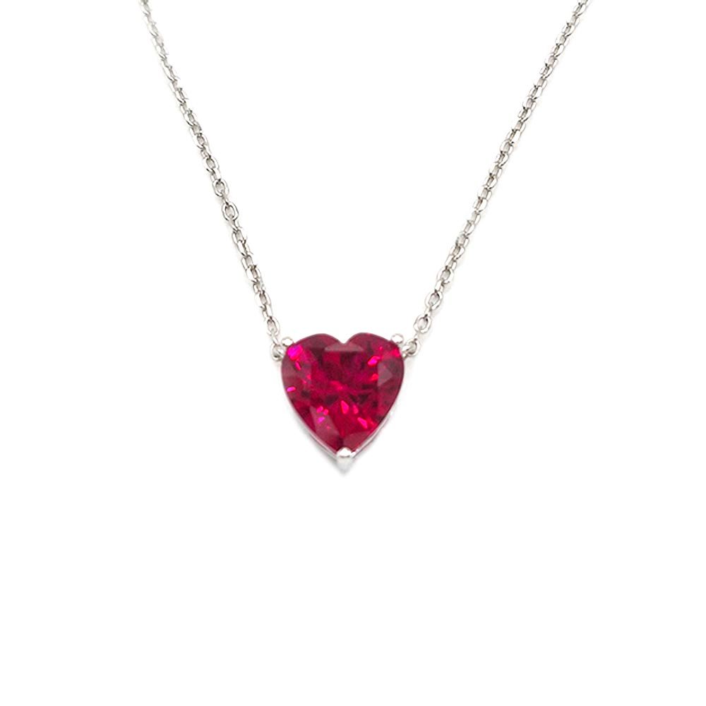 925 Sterling Silver Red Heart Choker for Sale