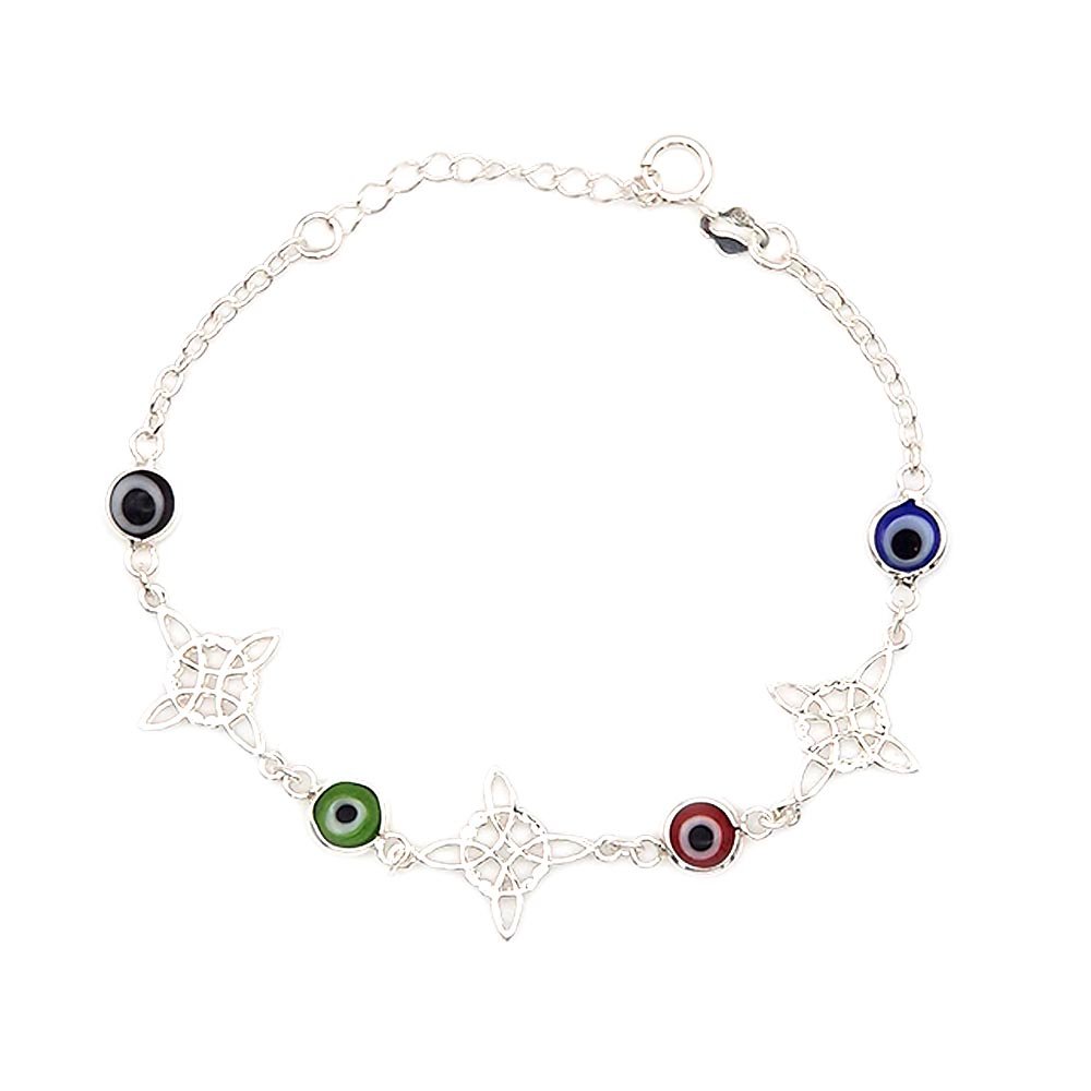 Bracciale nodo strega in vendita mix di colore con occhi in argento sterling 925