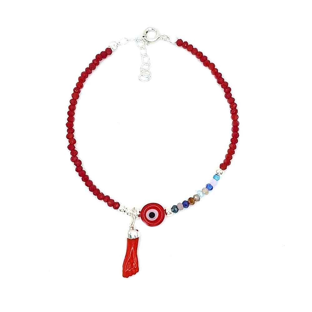 Pulseira vermelha com olho e punho protetor para venda