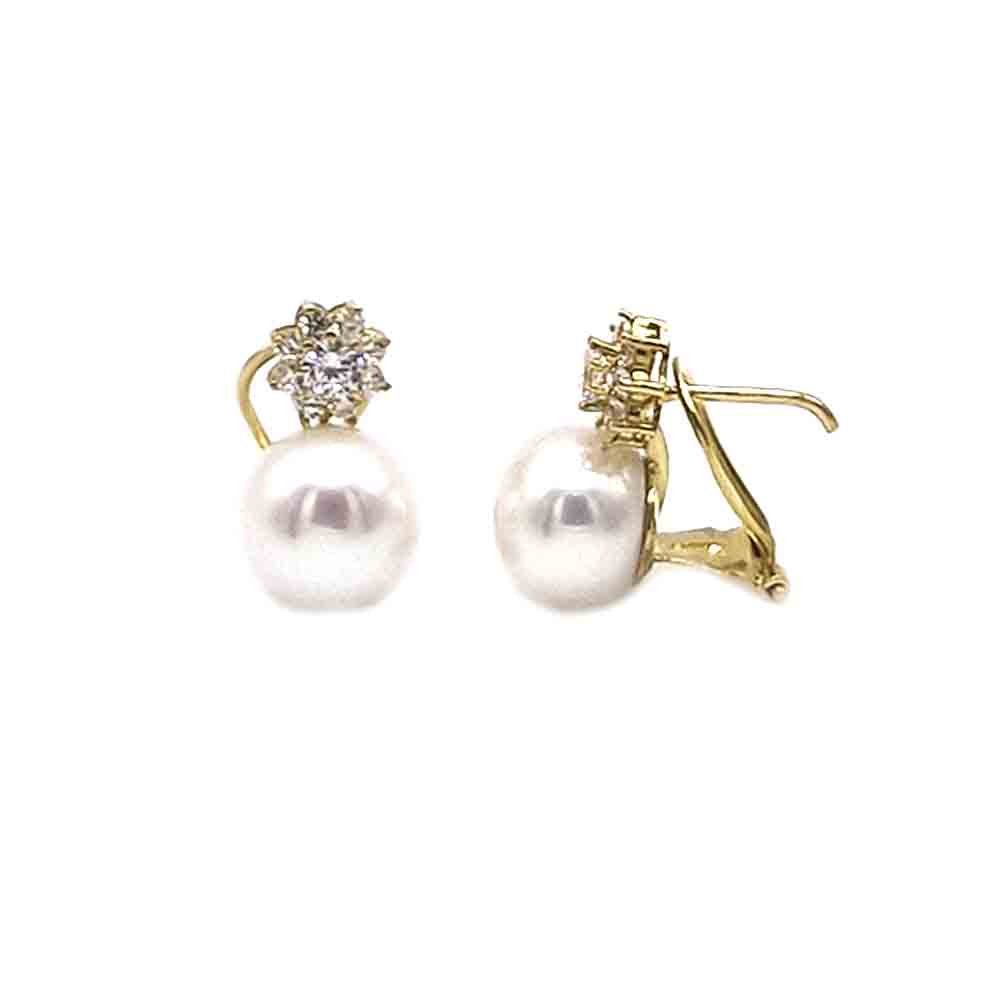 venta de pendiente omega flor de oro 18