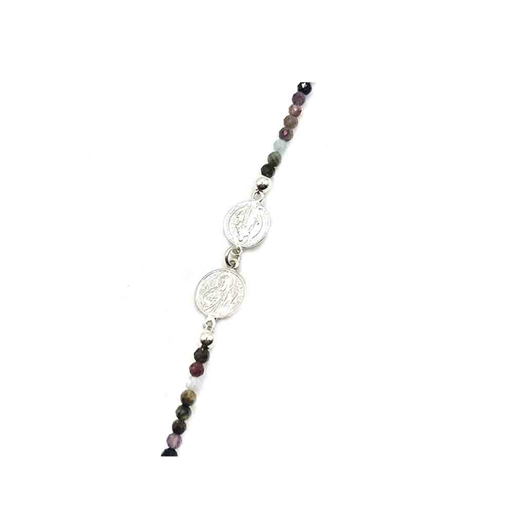 venta de pulsera protectora san judas con turmalina natural de plata