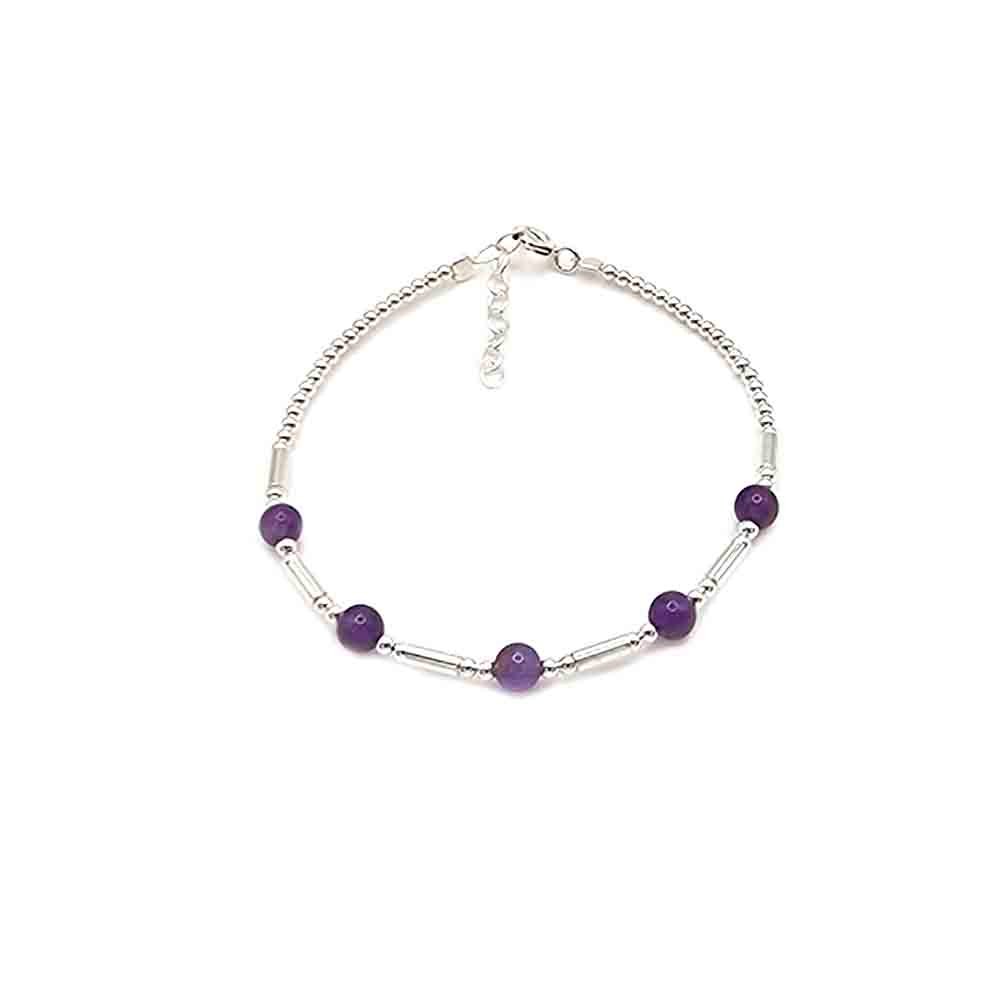 venta de pulsera amatista atenhea de plata y piedra natural