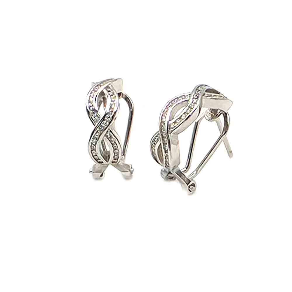 venta de pendiente omega infinito de plata 925